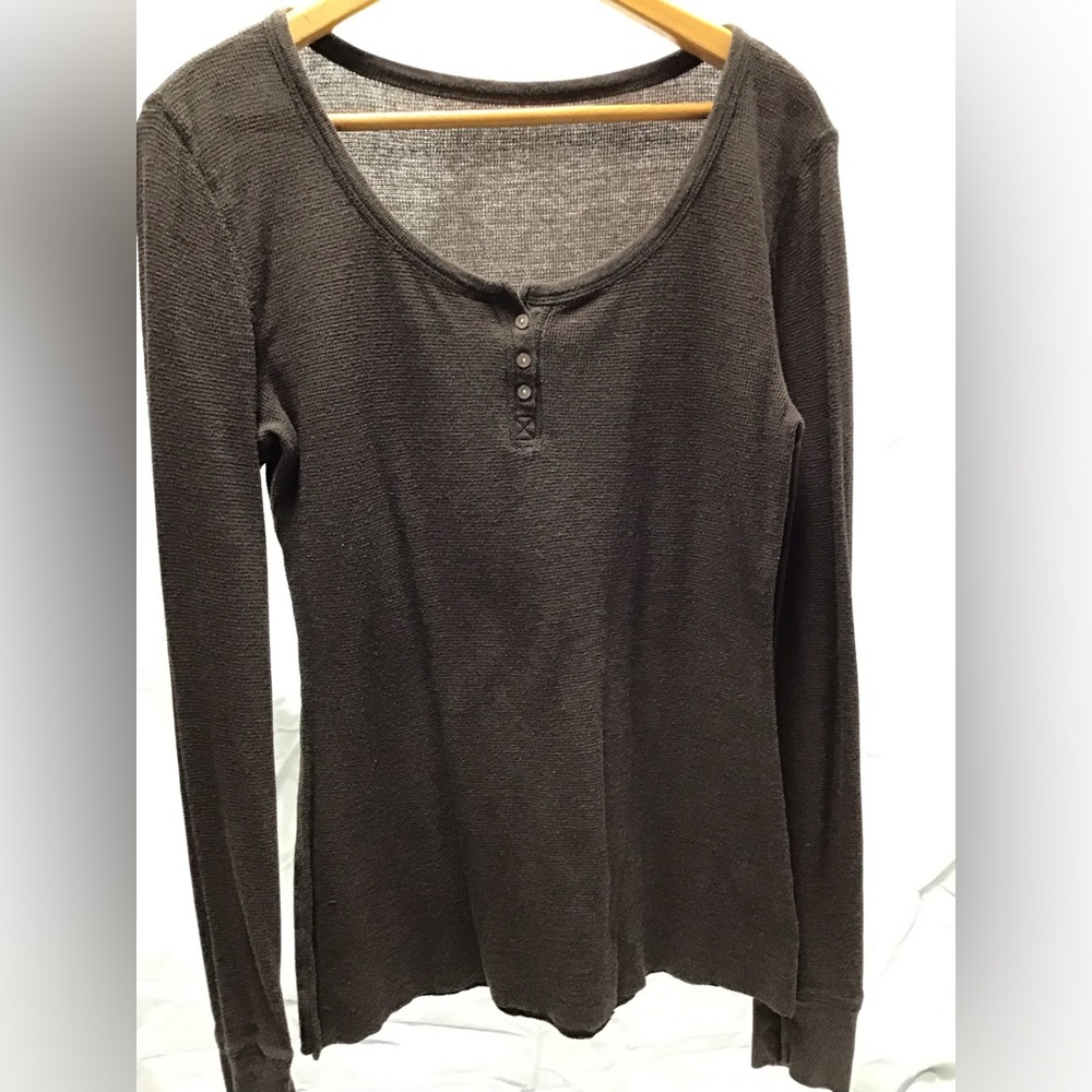 Banana Republic Brown Fitted Long Sleeve Henley